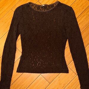 MOSCHINO vintage brown lace top